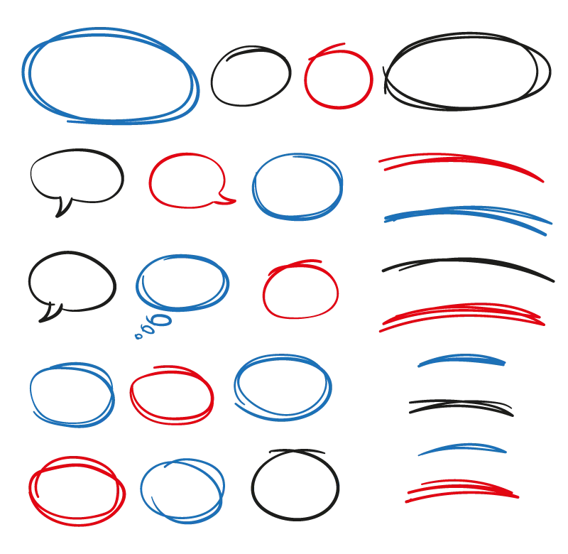 Comic chat heads illustration, Circle Drawing, underline, angle,  pencil, text png